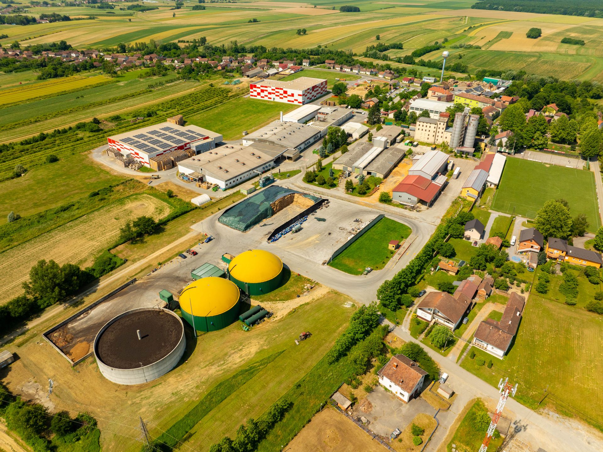 Anaerobic digesters on a farm site